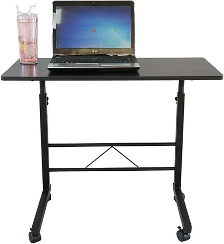 Vista 7 de Mesa auxiliar de sofá con ruedas, escritorio pequeño extraíble, mesa de café con ruedas ajustable en altura, escritorio elevador para computadora