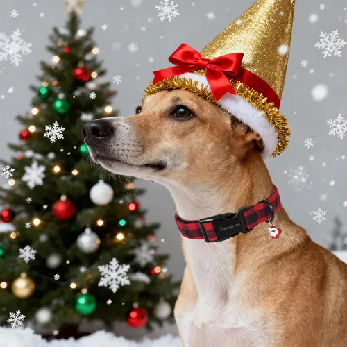 Vista 4 de Collar de perro de Navidad de Unique Style Paws con hebilla de plástico y colgante, a cuadros rojo y negro, collares de algodón para cachorros