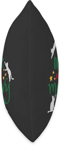 Vista 2 de jovy fits Eat Drink and Be Meowy Almohada de Navidad de gato feo, 16 x 16 pulgadas, multicolor