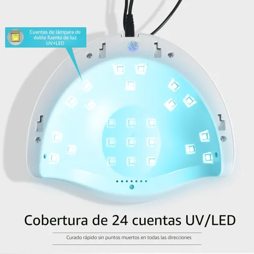 Vista 4 de JODSONE Lámpara de uñas LED U V, secador de uñas para esmalte de gel, luz LED con sensor automático y 4 temporizadores