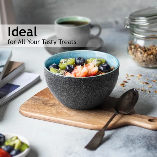 Vista 2 de MIAMIO Juego de 6 tazones de 25 onzas, cuencos de cerámica, ensaladeras, cuencos de sopa, cuenco de cereales, cuencos de cocina, cuencos de arroz