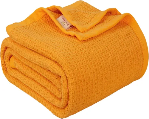 Vista 10 de Cobija TreeWool liviana de algodón, de cuidado fácil, suave, cómoda y cálida (king size, 90 x 108 pulgadas, tejido reticular)