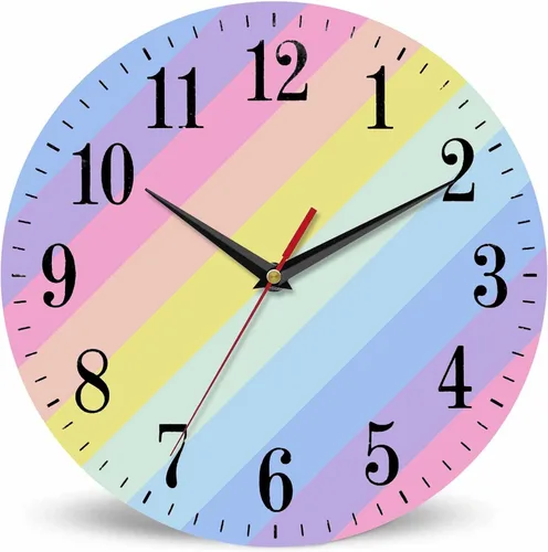 Vista 9 de Mxocom Reloj de pared de cocodrilo verde de dibujos animados con dientes, lindo estilo divertido de 10 pulgadas, silencioso, sin tictac, funciona