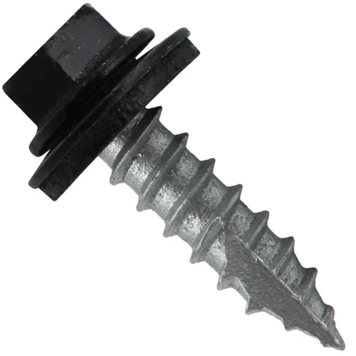 Vista 141 de TORNILLOS PARA TECHOS DE METAL #14: (250) Tornillos x 1" ABC GRIS Tornillo para techo de chapa metálica con cabeza hexagonal y arandela.