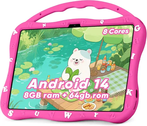 Vista 9 de MengDash Tableta para niños, tableta de 10.1 pulgadas para niños de 3 a 10, tableta educativa de aprendizaje para niños pequeños Android 14, 8 GB