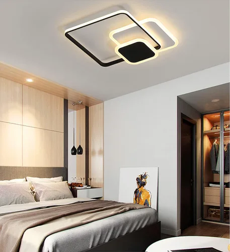 Vista 4 de Lámpara de techo LED regulable moderna cuadrada de montaje empotrado lámpara de techo acrílico lámpara accesorios dormitorio cocina sala de estar