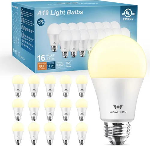 Vista 13 de Bombilla LED A19, bombillas E26 de 9 W (equivalente a 60 vatios), blanco frío de 5000 K, base estándar de 800 lm para cocina, sala de estar