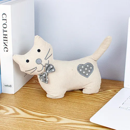 Vista 7 de Sanlykate Topes de puerta decorativos de tela, diseño de animales lindos de 1.8LB, topes de puerta resistentes anticolisión para el hogar, gato