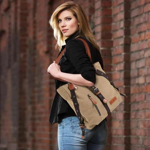 Vista 5 de SHANGRI-LA - Bolso de mano para mujer, estilo informal, para escuela, mochila convertible.