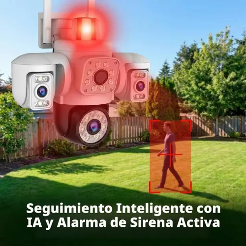 Vista 8 de Yoosee 3 Lens Wifi 6MP Security Outdoor Camera, Smart Night Vision/Two Way Intercom/Motion Alarm/Human Tracking/TF Card Cloud Recording, Network