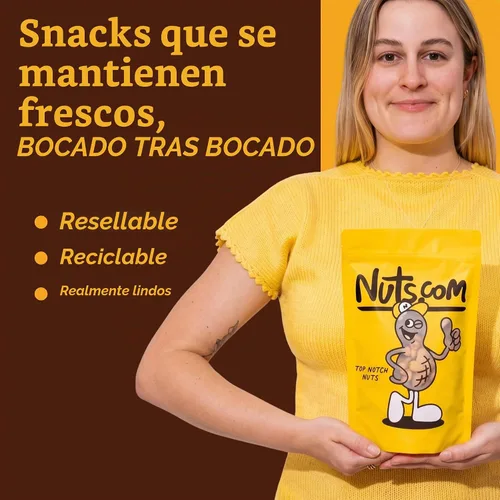 Vista 3 de Nuts com Nueces mixtas tostadas 50% menos de sal, 14 onzas – Nueces surtidas con almendras, anacardos, nueces pecanas, nueces de Brasil y avellanas