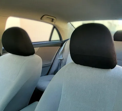 Vista 2 de Yupbizauto 4 fundas universales para reposacabezas de automóviles, camiones y DVD, para televisor, color sólido, de poliéster, con respaldo de Negro
