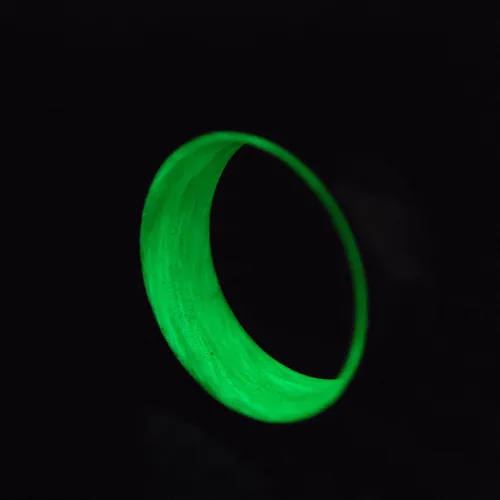 Vista 7 de Handmade Ring Band - Carbon Fiber Faceted/Hammered Ring with Glow Interior, Matte Finish, Glow-in-the-Dark Durable, Waterproof, Sizes 4-16, Custom