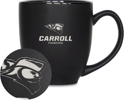 Vista 395 de Rico Industries - Taza de cerámica mate negra con grabado láser estándar de 15oz para NCAA (escuelas T & U) - Para bebidas calientes o frías