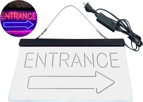 Vista 8 de ADVPRO Flecha de entrada derecha doble color LED neón signo azul y rojo 12 x 8 pulgadas st6s32-i3893-br