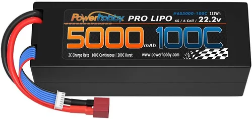 Vista 5 de Powerhobby 6s 22.2v 5000mah 100c Lipo Battery Deans Estuche rígido de 6 celdas (paquete de 2) Compatible con: 1/8 Buggy Truggy