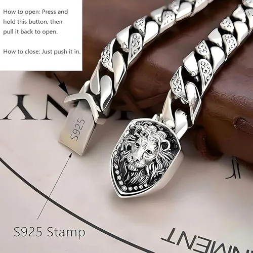 Vista 5 de Pulsera de plata esterlina italiana Cuba para hombre, diseño de eslabones sólidos S925, regalo de joyería para papá, novio, hijo