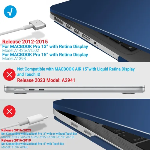 Vista 160 de IBENZER - Compatible con Funda para MacBook Pro de 13 Pulgadas 2015 2014 2013 Finales 2012 A1502 A1425, Carcasa Rígida con Cubierta para Teclado