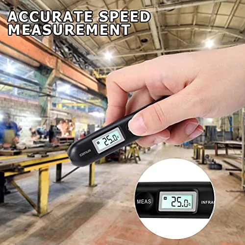 Vista 4 de Bolígrafo termómetro infrarrojo digital, pequeño bolígrafo de temperatura portátil con pantalla LCD, selección Celsius o Fahrenheit, temperatura sin