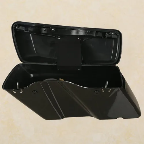Vista 7 de Green-L Alforjas rígidas negro vívido con llaves de pestillo negro y forros compatibles con Harley Touring Road King Street Glide Electra Ultra