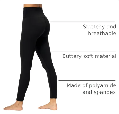 Vista 4 de Sunzel - Leggings de entrenamiento para mujer con cintura alta y control de abdomen Negro