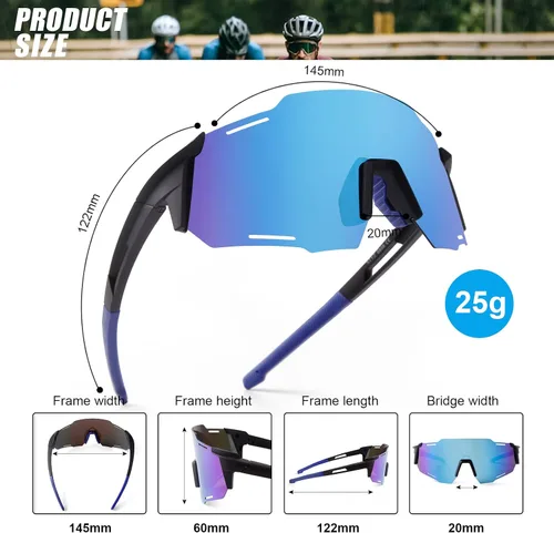 Vista 2 de KFPH Polarized Sports Sunglasses for Men Women Cycling Driving Fishing Mountain Bike Sun Glasses UV400 Protection