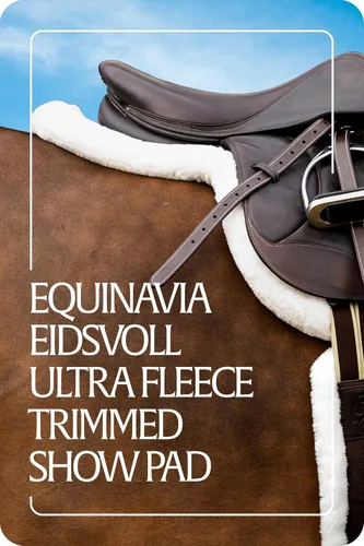 Vista 8 de Equinavia Eidsvoll - Almohadilla de sillín inglesa en forma de salto con ribete ultra polar Jumping English Half Pad Fleece, Shaped Comfortable