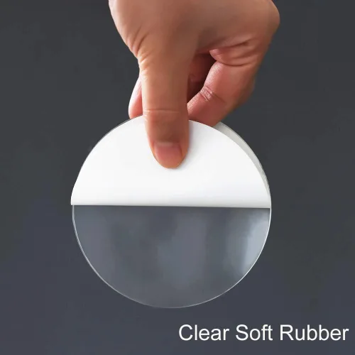 Vista 7 de Protector de pared para pomo de puerta, 6 piezas transparentes redondas de goma suave, protector de pared, parachoques autoadhesivo para manija