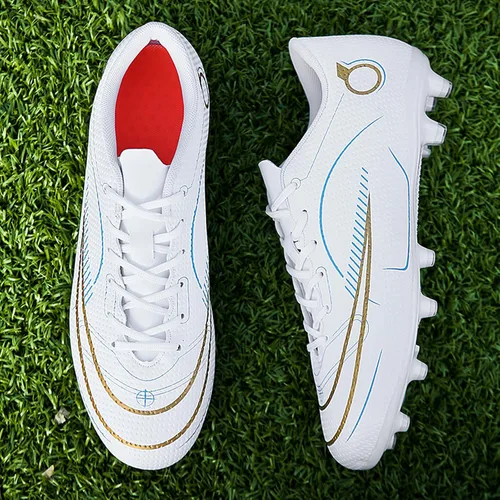 Vista 5 de Unitysow Zapatos de fútbol para hombre con tacos de fútbol firme para entrenamiento profesional, zapatos de fútbol para interiores y exteriores