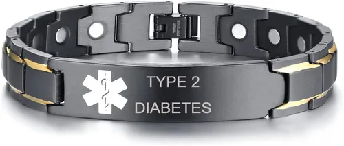 Vista 35 de XUANPAI Pulseras de alerta médica para hombres y mujeres con grabado gratuito ajustable de acero inoxidable para emergencias médicas