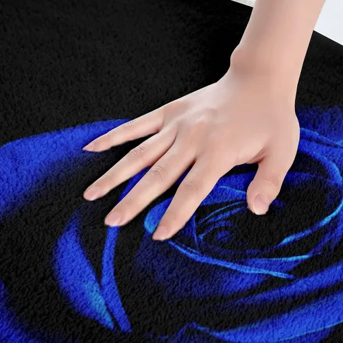 Vista 2 de Feelyou Tapete de baño con estampado floral de rosas 3D, antideslizante, tapete absorbente para baño, bañera, ultrasuave, lavable a máquina, 16 x 24
