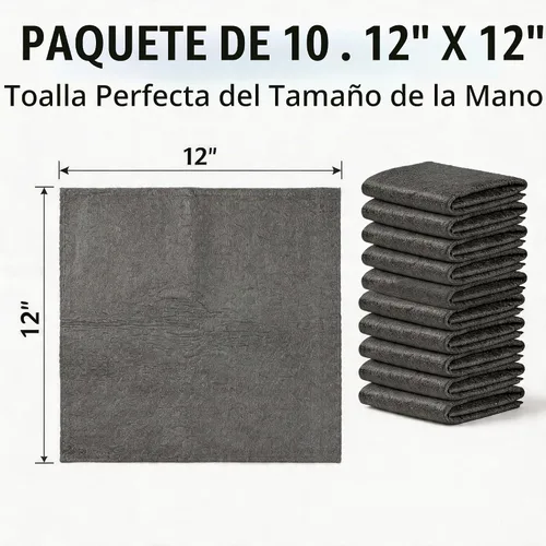 Vista 9 de Paquete de 10 paños de limpieza de microfibra, toallas de limpieza de vidrio gruesas sin rayas y sin pelusas, paños lavables reutilizables