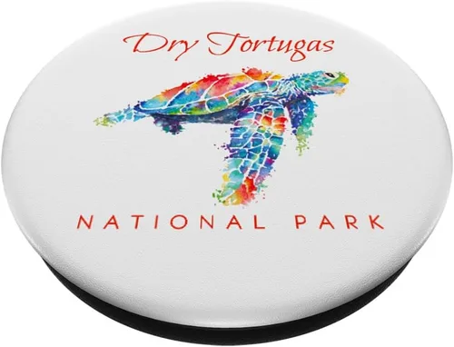 Vista 2 de Dry Tortugas Parque Nacional Acuarela Tortugas Marinas PopSockets intercambiables PopGrip