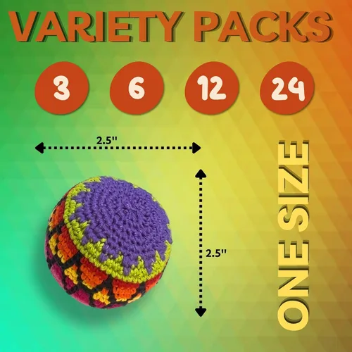 Vista 3 de Mia Jewel Shop Spirit of Nature - Footbag Sack for Kick Ball Assorted Foot Bag Crochet Hacky for Adults Juggling Balls for Beginners