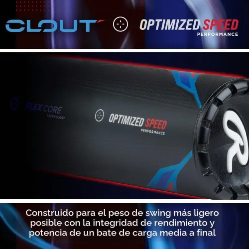 Vista 7 de Rawlings 2024 Bate de béisbol Clout USSSA Caída -8 / -10 Barril de 2 3/4 pulgadas 1 pieza de aluminio 2023 - Azul/Negro