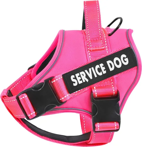 Vista 28 de voopet Arnés para perro de servicio, arnés de chaleco de apoyo emocional para mascotas, reflectante, transpirable y ajustable, arnés ESA sin tirones