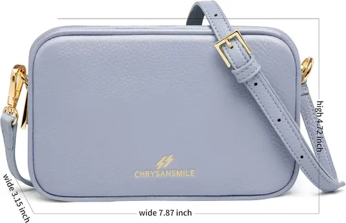 Vista 4 de Bolsos cruzados de cuero genuino para mujer, bolso cruzado pequeño de hombro, bolsos y bolsos ligeros