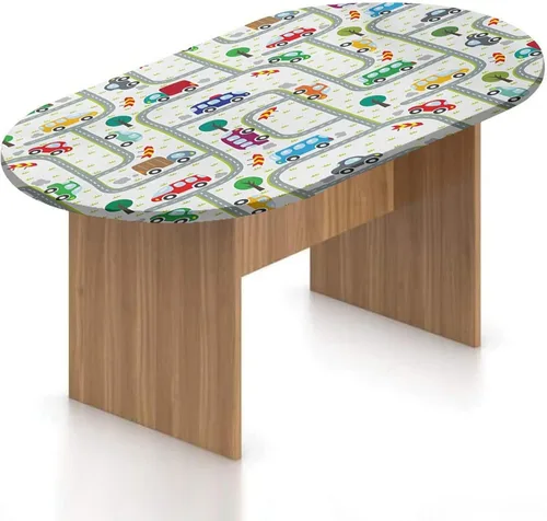 Vista 24 de XISUNYA Mantel ajustable ovalado, mantel ajustable de poliéster elástico para cámper, con texto en inglés «You Make Me Happy Quote», mantel Multi