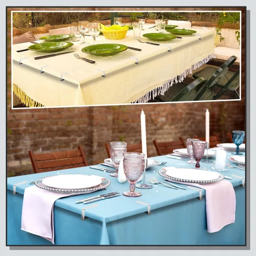 Vista 7 de Paquete de 12 clips para mantel, clips para mantel de picnic, abrazaderas de acero inoxidable, clips de mesa para restaurante, picnic, carpas 12