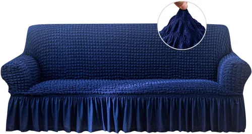 Vista 13 de Qubjus Funda Elástica para Sofá Fundas para Sofá Lavables Funda para Sofá Sillón Cama Protector de Muebles de Fácil Ajuste con Parte Inferior Beige