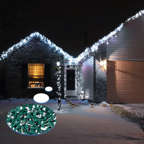 Vista 6 de Honoson 48 bombillas LED de invierno de 0.197 pulgadas de repuesto, gran angular, bombillas LED de invierno, cadena de repuesto, guirnalda de luces