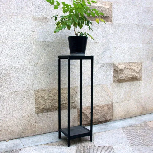 Vista 11 de Zhongma Soporte para Plantas de Interior y Exterior de 2 Niveles de 30" de Alto, 12 L x 12 W x 30 H pulgadas, Soporte de Flores de Metal Cuadrado