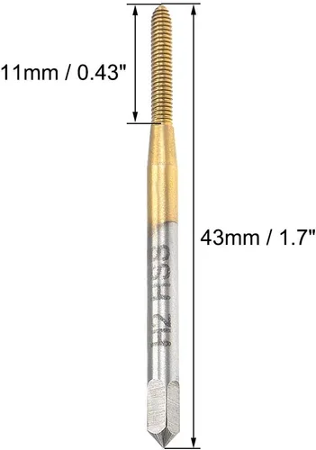 Vista 2 de uxcell Rosca que forma el golpecito M2 Rosca 0,4 echada H2 HSS Titanium recubierto