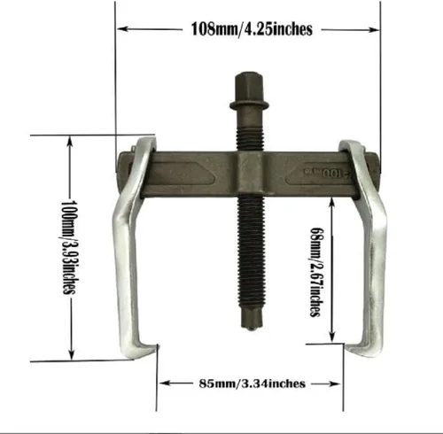Vista 2 de Extractor de 2 garras, extractor de engranajes de 2 garras para la extracción de polea, volante y cojinete, extractor de engranajes pequeños (10 cm)