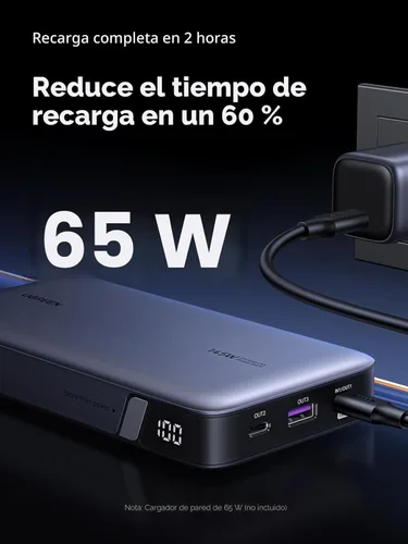 Vista 5 de UGREEN Power Bank 25,000mAh 145W Cargador portátil para laptop, paquete de baterías de 3 puertos USB C PD Nexode, para MacBook Pro/Air, Dell XPS