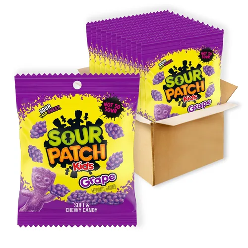 Vista 24 de SOUR PATCH KIDS Caramelos Suaves y Masticables de Fresa, Caramelos a Granel, 12 Bolsas de 8 oz