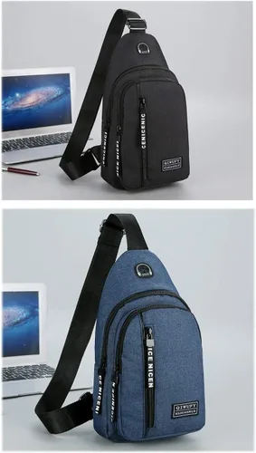 Vista 9 de YERCHIC Bolso bandolera pequeño cruzado en el pecho, hombro resistente al agua, bolsa de viaje con correa para hombres y mujeres con agujero
