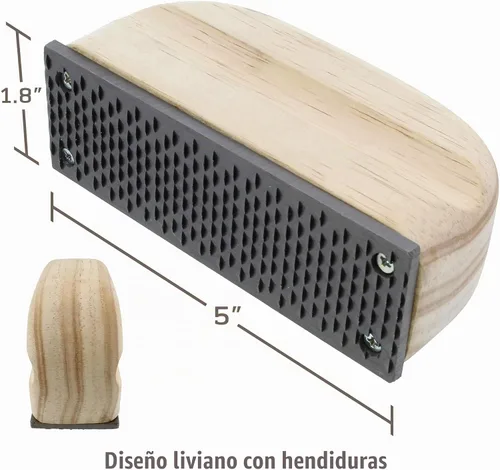 Vista 3 de Rural365 Escofina de herrador con mango de madera, mini lima de raspador de pezuñas - Suministros de herrador para caballos en miniatura, cerdos