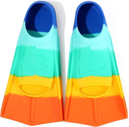 Vista 31 de Aletas de natación para niños, aletas cortas para niños y jóvenes, aletas de natación para entrenamiento de natación para niños, niñas, niños