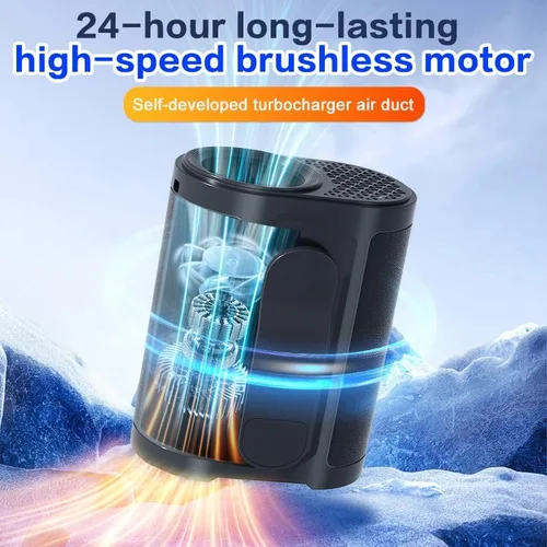 Vista 3 de Ventilador de cintura portátil con clip en ventilador de enfriamiento de cuello de cintura personal portátil